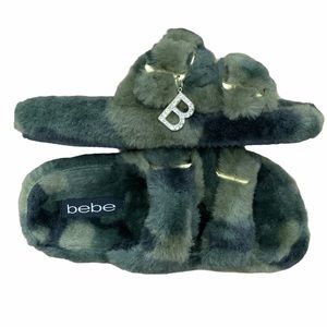 Bebe Faux Fur Camo Slippers